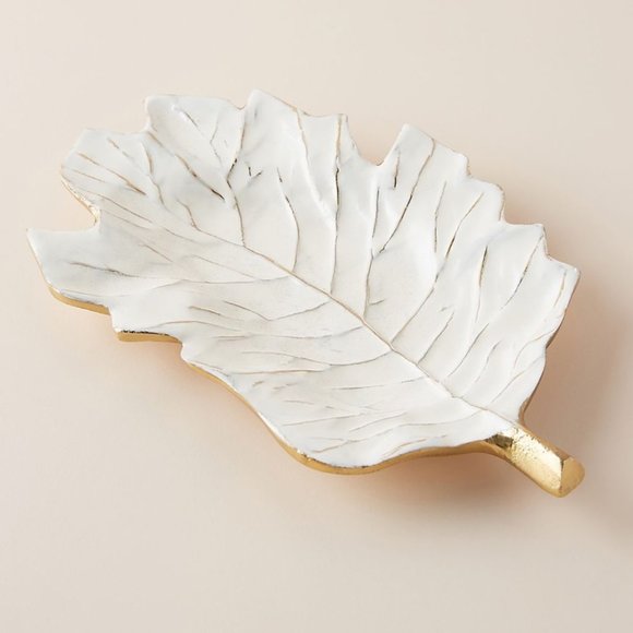 Anthropologie Other - Anthropologie Loretta Leaf Serving Platter Gold